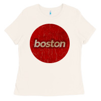 Bone boston   simple red circle vintage Ladies Tee - FloraArt