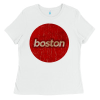 White boston   simple red circle vintage Ladies Tee - FloraArt