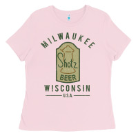 Bubblegum Pink shotz beer worn Ladies Tee - FloraArt