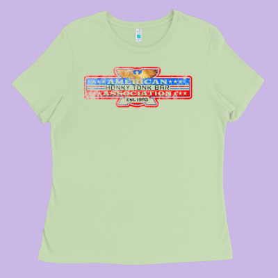 The American Honky Tonk Bar Association, Distressed   Garth Brooks Ladies Tee Designed By Floraart