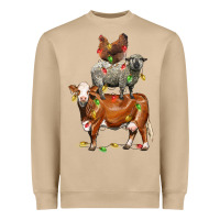 Mushroom Christmas cow sheep and chicken Heavyweight Sweatshirt - LillyAllenDesigns