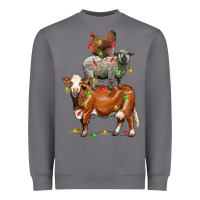 Storm Christmas cow sheep and chicken Heavyweight Sweatshirt - LillyAllenDesigns