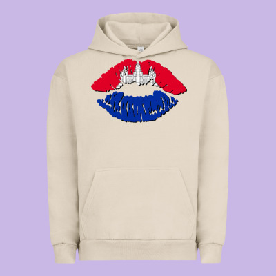 Cambodian Flag Lips Urban Hoodie Designed By Adodesignshop