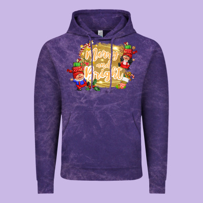 Merry And Bright Gnome Vintage Hoodie Designed By Cowgirlartshop