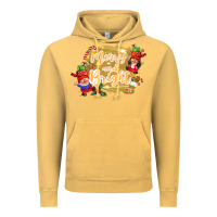 Vintage Mustard merry and bright gnome Vintage Hoodie - CowGirlArtShop