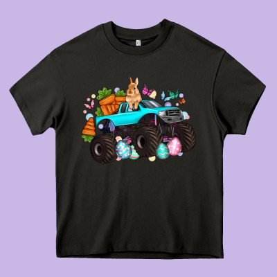 Monster Truck Easter Heavy Core Tee Designed By Artiststas