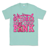 Seafoam In October We Wear Pink with Gnome Classic Tee - texasbilliewilder
