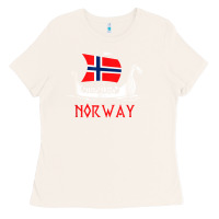 Bone boat norwegian flag norway viking ship norway Ladies Tee - FloraArt