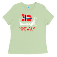 Matcha boat norwegian flag norway viking ship norway Ladies Tee - FloraArt