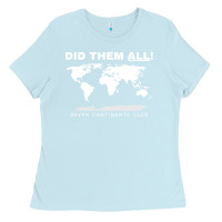 Baby Blue Seven Continents Shirt Ladies Tee - FloraArt