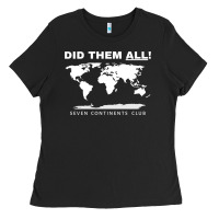 Black Seven Continents Shirt Ladies Tee - FloraArt