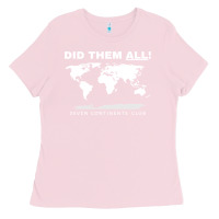 Bubblegum Pink Seven Continents Shirt Ladies Tee - FloraArt