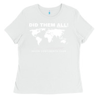 White Seven Continents Shirt Ladies Tee - FloraArt