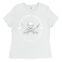 White Work like a captain party like a pirate Ladies Tee - FloraArt