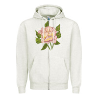Oatmeal Heather Life Of The Party Rose Zipper Hoodie - LillyAllenDesigns
