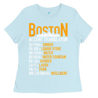 Baby Blue wicked smaht boston accent translator bostonians gifts shirt Ladies Tee - FloraArt