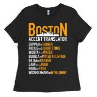 Black wicked smaht boston accent translator bostonians gifts shirt Ladies Tee - FloraArt