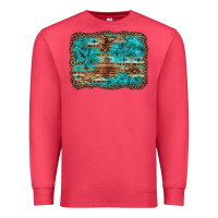 Cardinal western turquoise stone aztec tiger pattern background Premium Sweatshirt - Artiststas