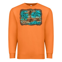Carrot western turquoise stone aztec tiger pattern background Premium Sweatshirt - Artiststas
