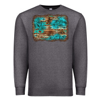Charcoal Heather western turquoise stone aztec tiger pattern background Premium Sweatshirt - Artiststas