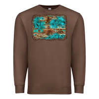 Chestnut western turquoise stone aztec tiger pattern background Premium Sweatshirt - Artiststas