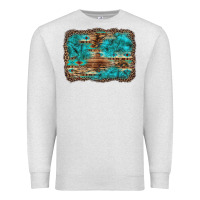 Oatmeal Heather western turquoise stone aztec tiger pattern background Premium Sweatshirt - Artiststas