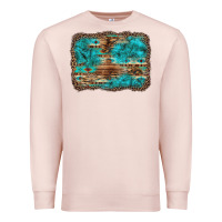 Pale Pink western turquoise stone aztec tiger pattern background Premium Sweatshirt - Artiststas