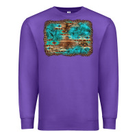 Purple western turquoise stone aztec tiger pattern background Premium Sweatshirt - Artiststas
