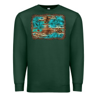 Sports Green western turquoise stone aztec tiger pattern background Premium Sweatshirt - Artiststas