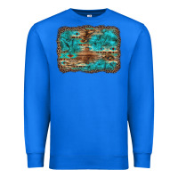 True Royal western turquoise stone aztec tiger pattern background Premium Sweatshirt - Artiststas