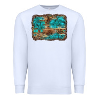 White western turquoise stone aztec tiger pattern background Premium Sweatshirt - Artiststas