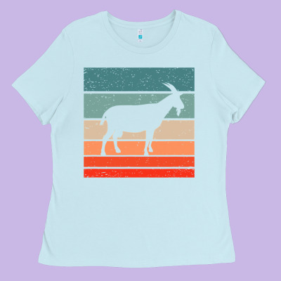 Goat Goats Retro Style Vintage 140 Goat Lover Ladies Tee Designed By Artmosaic