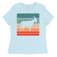 Baby Blue goat goats retro style vintage 140 goat lover Ladies Tee - ArtMosaic