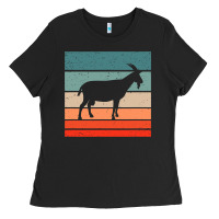 Black goat goats retro style vintage 140 goat lover Ladies Tee - ArtMosaic