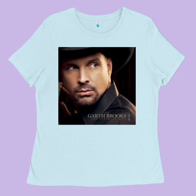 Garth Brooks The Ultimate Hits Ladies Tee Designed By Artmosaic