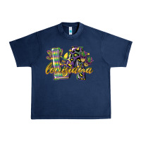 Navy louisiana leopard mardi gras 12 inches 300 dpi Urban Heavy Tee - CowGirlArtShop