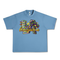 Pebble Blue louisiana leopard mardi gras 12 inches 300 dpi Urban Heavy Tee - CowGirlArtShop