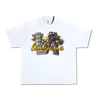 White louisiana leopard mardi gras 12 inches 300 dpi Urban Heavy Tee - CowGirlArtShop