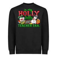 Black In My Holly Jolly Teacher Era Heavyweight Sweatshirt - CowhideDigitalArt