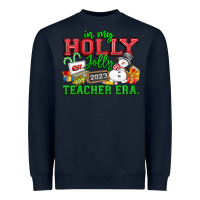 Navy In My Holly Jolly Teacher Era Heavyweight Sweatshirt - CowhideDigitalArt