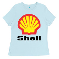 Baby Blue Copy of shell gasoline Ladies Tee - ArtMosaic