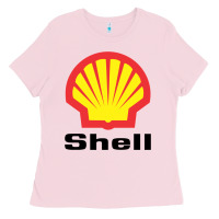 Bubblegum Pink Copy of shell gasoline Ladies Tee - ArtMosaic