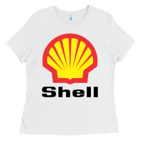White Copy of shell gasoline Ladies Tee - ArtMosaic