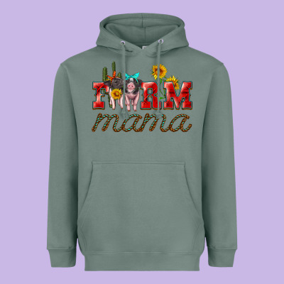 Farm Mama With Pigs Heavyweight Hoodie Designed By Artiststas
