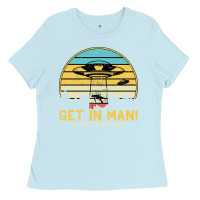 Baby Blue UFO Vintage Retro Alien Outerspace Spaceship Ladies Tee - Bettercallsaul