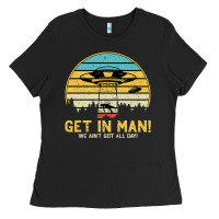 Black UFO Vintage Retro Alien Outerspace Spaceship Ladies Tee - Bettercallsaul