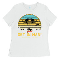 White UFO Vintage Retro Alien Outerspace Spaceship Ladies Tee - Bettercallsaul