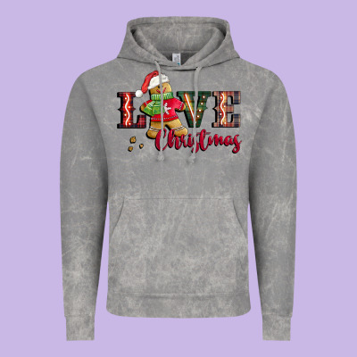 Love Christmas Gingerbread Vintage Hoodie Designed By Cowgirlartshop