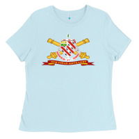 Baby Blue 8th field artillery w br   ribbon 8th field artillery w br ribbon Ladies Tee - ArtMosaic