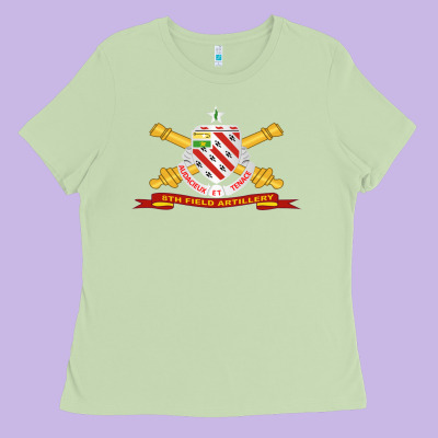 8th Field Artillery W Br   Ribbon 8th Field Artillery W Br Ribbon Ladies Tee Designed By Artmosaic
